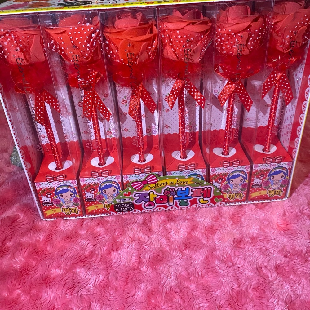 Valentine’s Day party  Red Rose Pen Set of 12